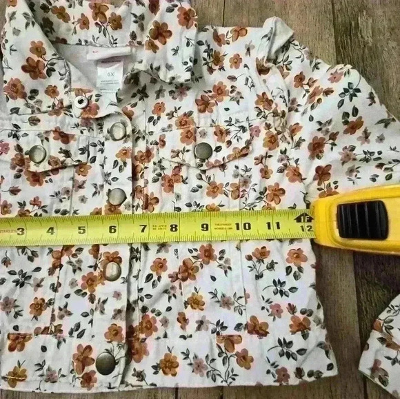 LITTLE LASS girls size 6x jacket  orange and white - Picture 3 of 9